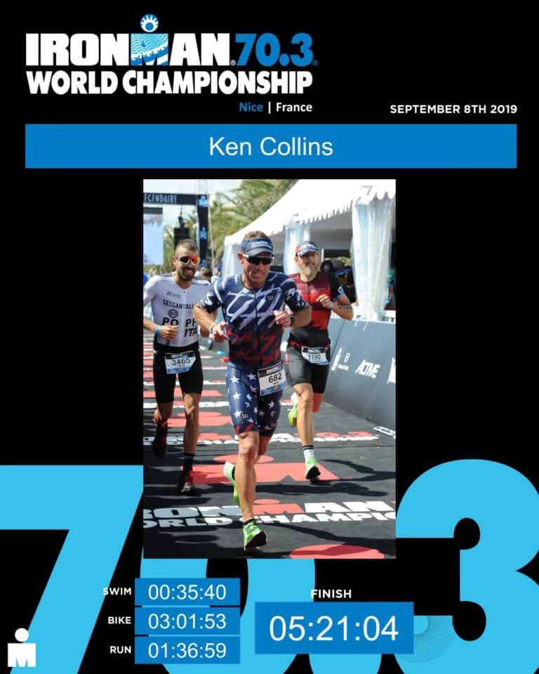 Dr. Ken Collins competing in an Ironman event